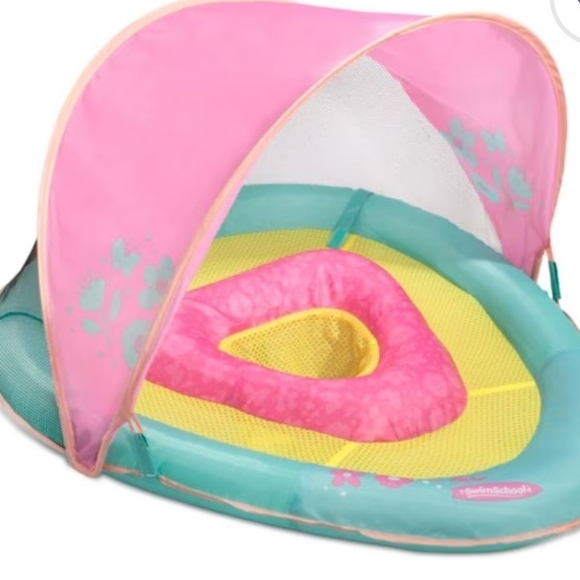 SwimSchool® Grow-with-Me BabyBoat™ Float withCanopy in Pink - Picture 2 of 2